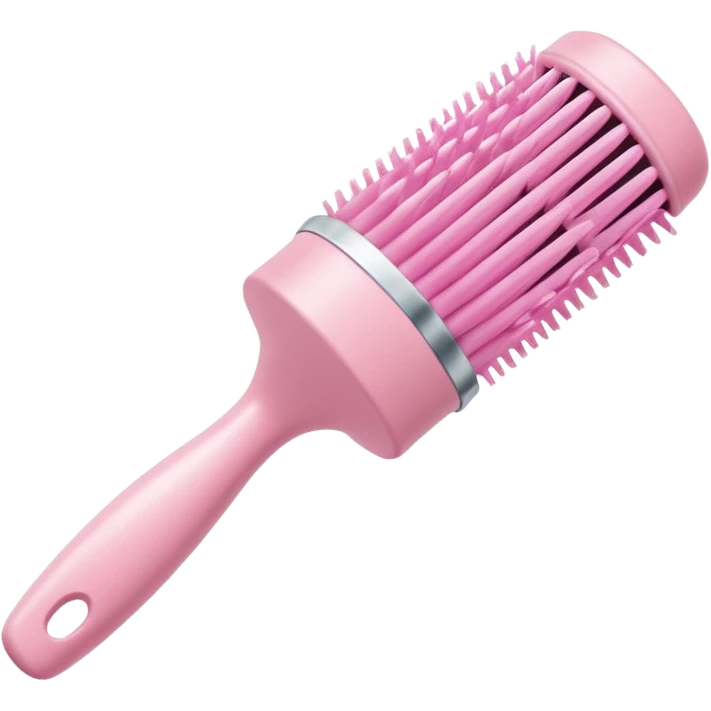 light pink cylindrical hair brush emoji