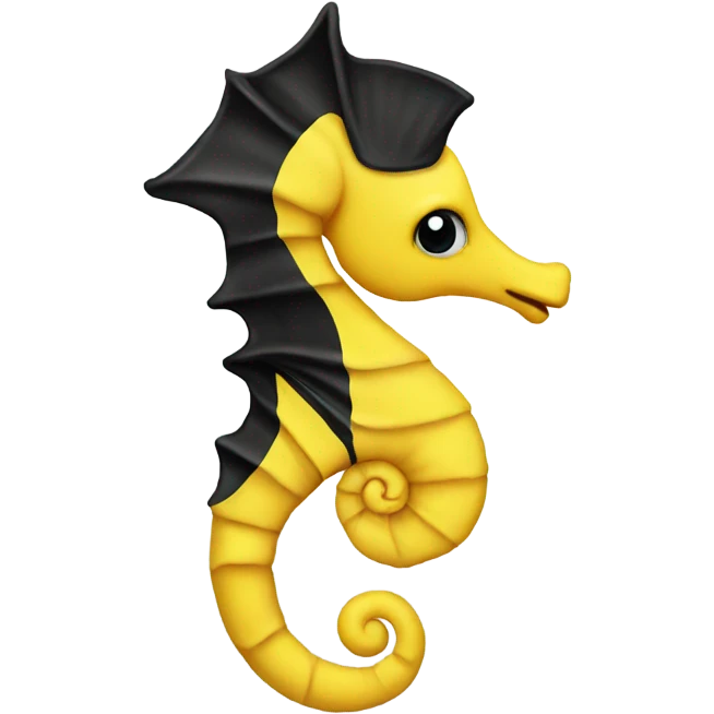 Yellow and Black Seahorse emoji