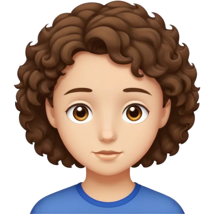 teen with shorter cury brown hair emoji