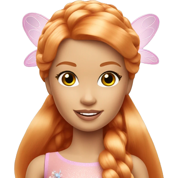 Attractive Barbie ginger fairy emoji