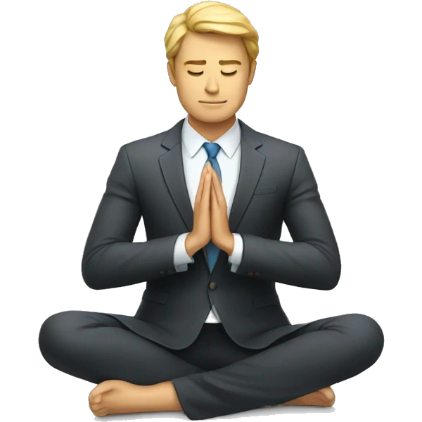 businessman meditating hands clasped emoji