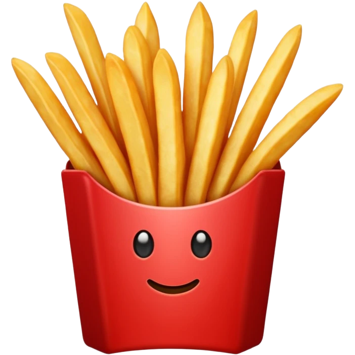 Red French fries emoji render emoji