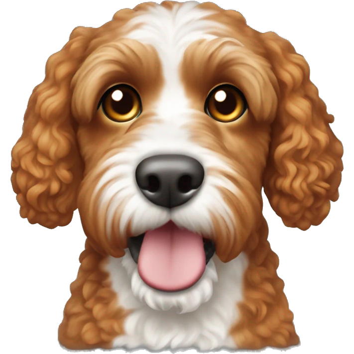 Ginger cockapoo dog with white nose emoji