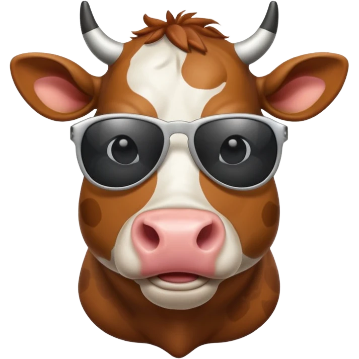 Cow with a shisty and sun glasses  emoji