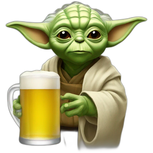 Yoda drink a beer emoji