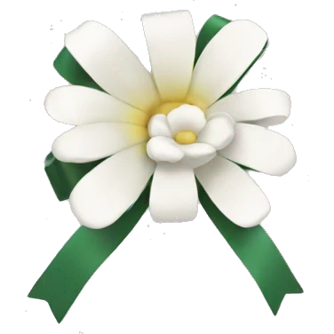 Aesthetic bow with white flower attached emoji