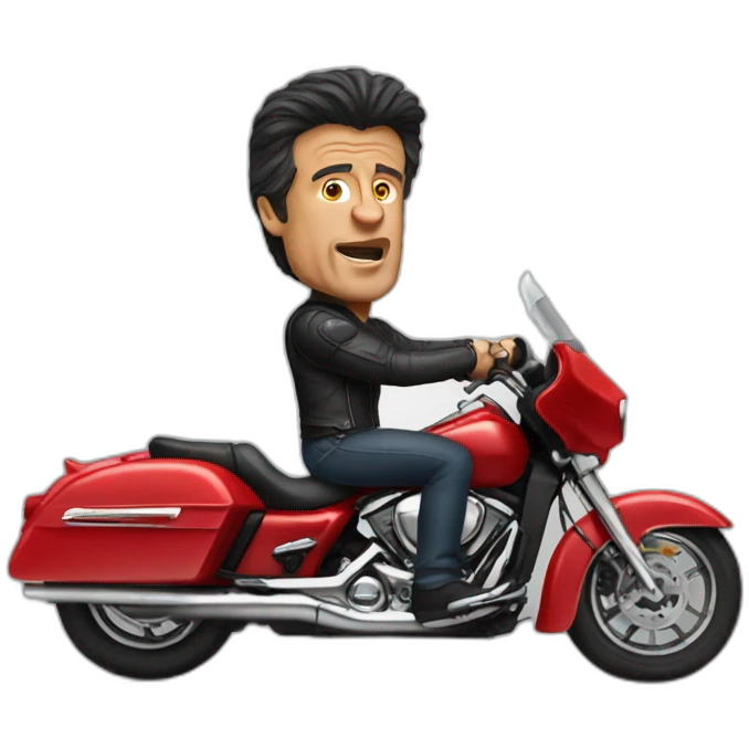 Stallone in a red motorbike emoji