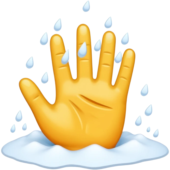a hand sticking out from snow emoji