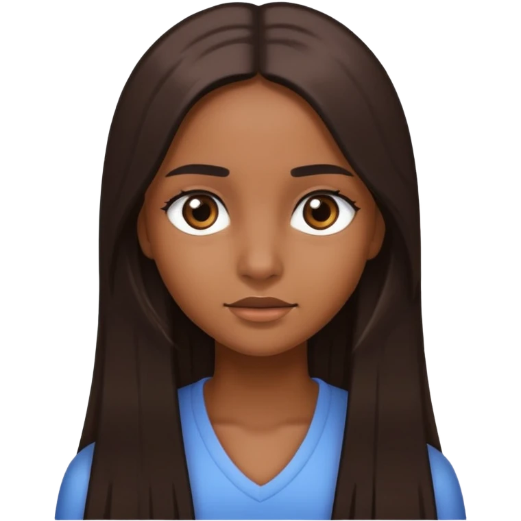 A girl with long straight hair and brown skin  emoji
