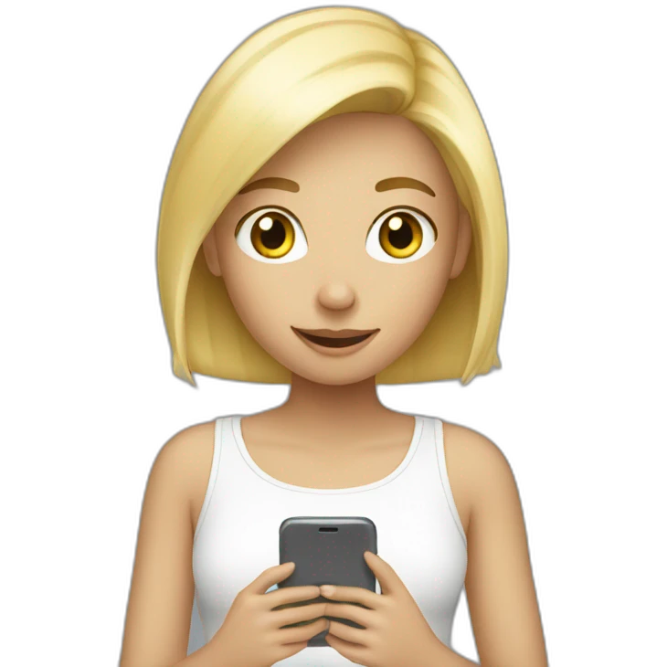blond girl using her phone emoji