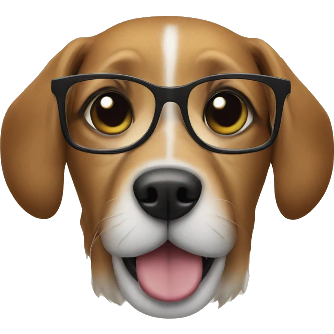 Dog with glasses  emoji