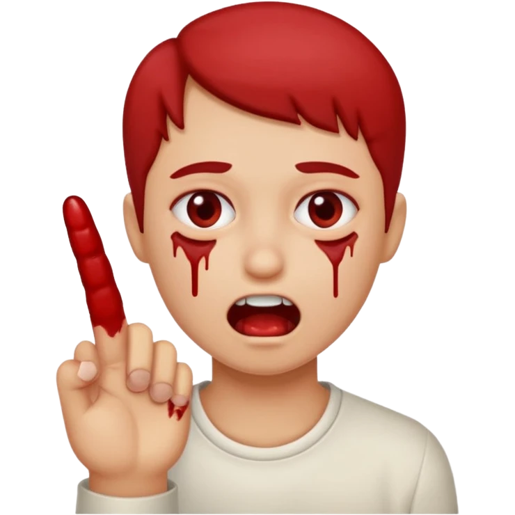 Finger bite face emoji