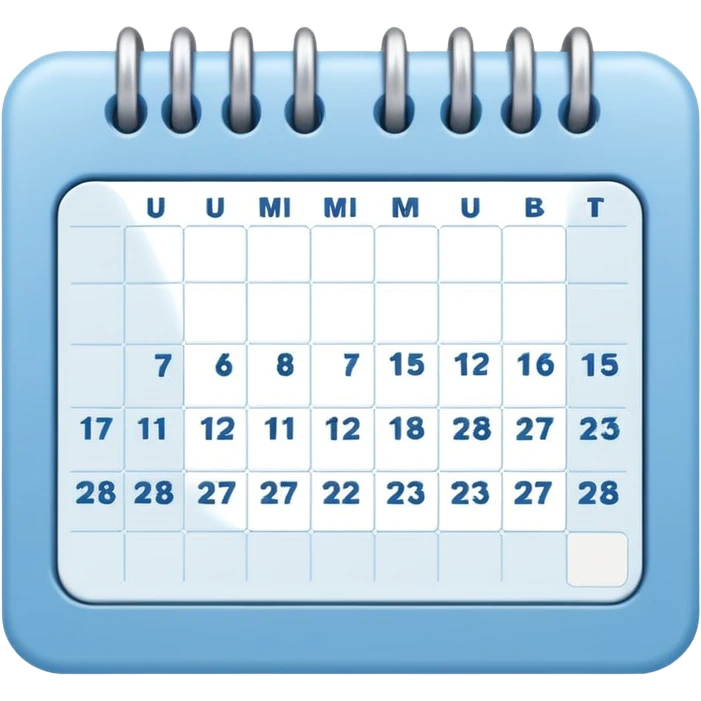 soft blue cozy calendar box with subtle shadow for bullet journal emoji