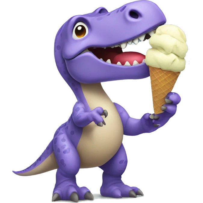 Dinosaur eating ice cream  emoji