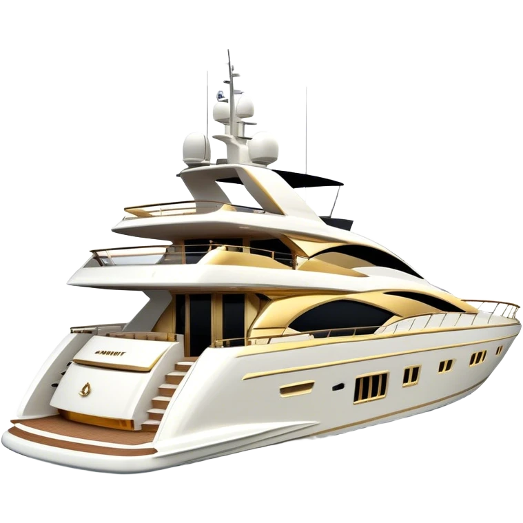 Luxury Yacht - Azimut 72 (Model Year: 2020) (Iconic colour: White with gold trim) emoji