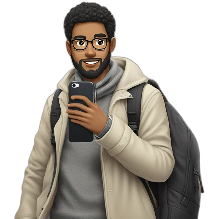 mysterious man with phone emoji