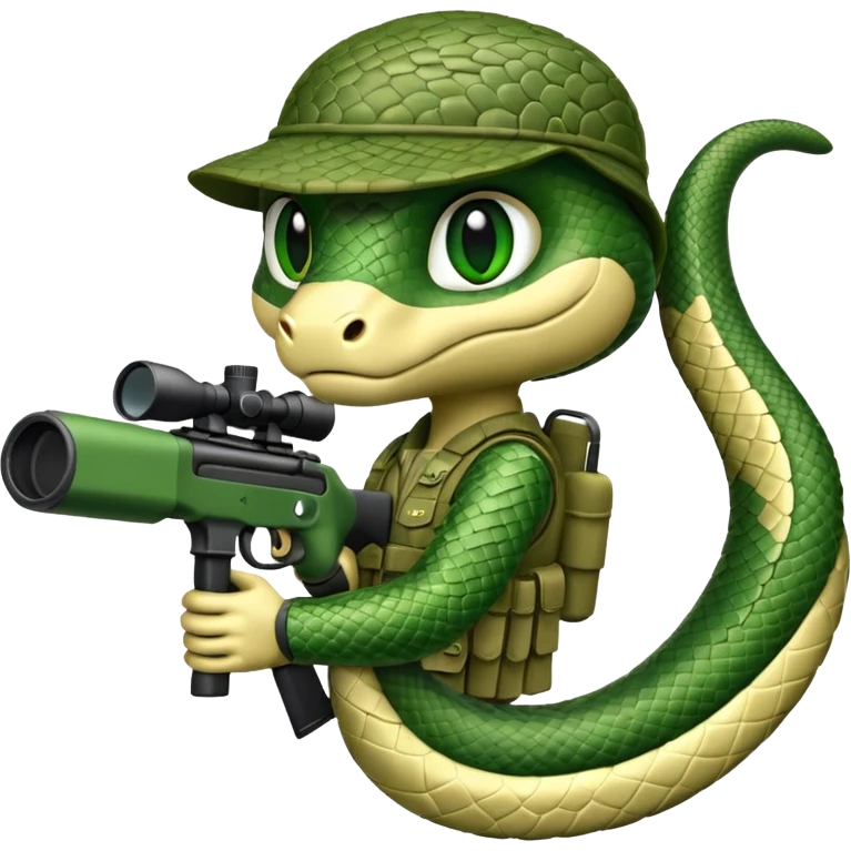 A snake sniper emoji