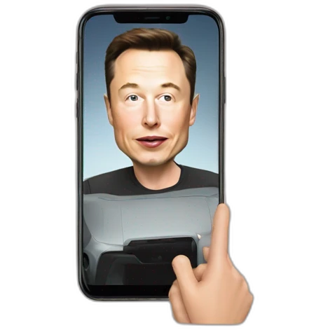 elon musk use cellphone emoji