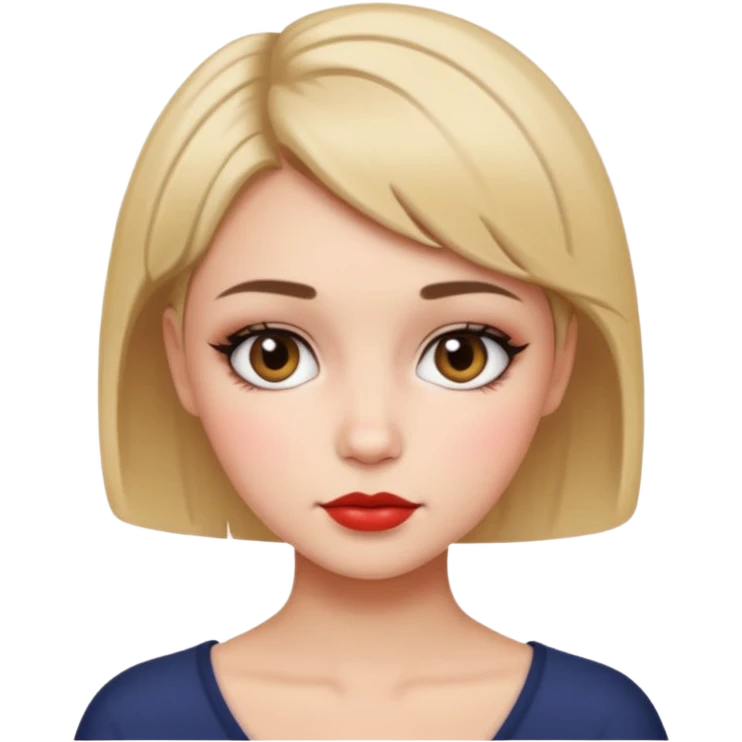 make sexy, cute, and gorgeous girl with short hair and makeup on her face emoji