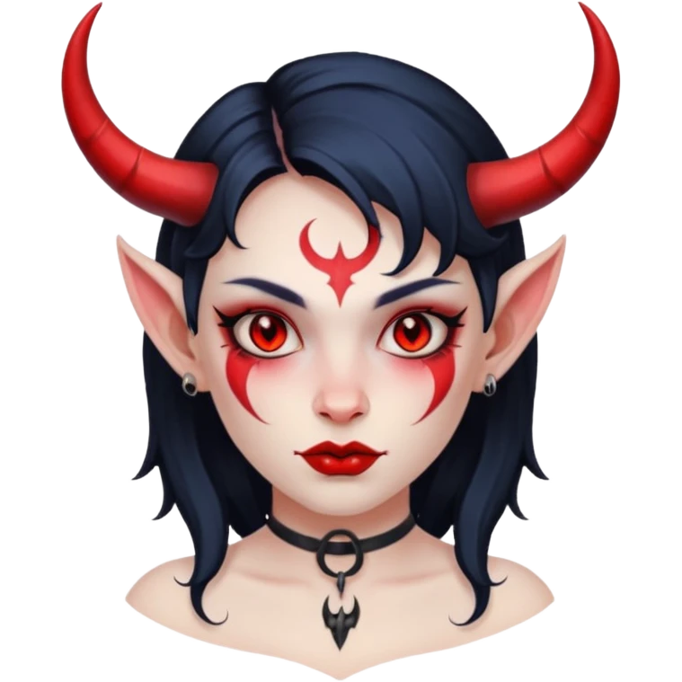 devil girl with face tattoo emoji