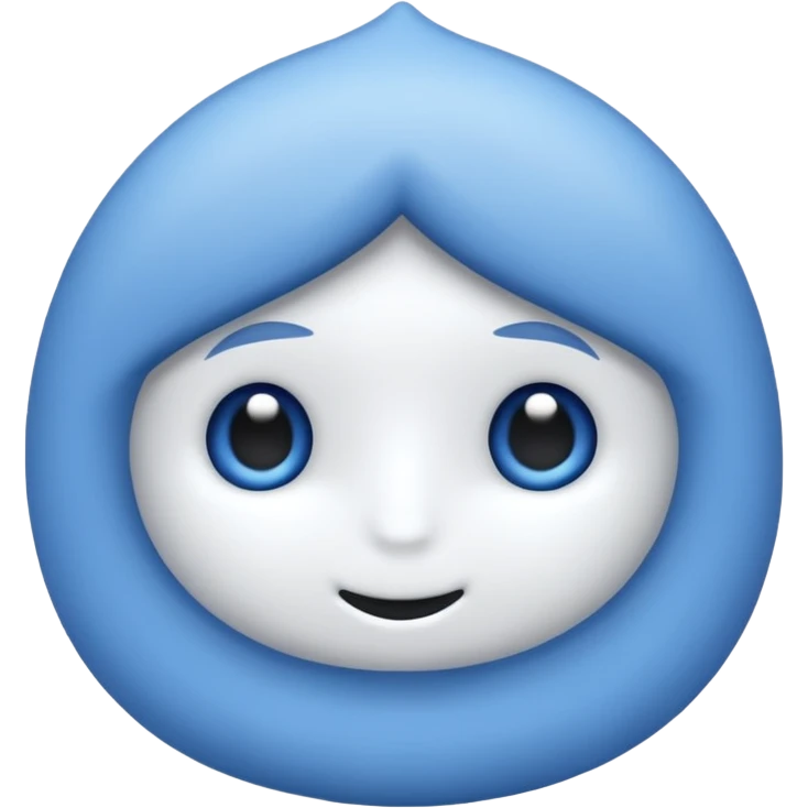 Weißes  Hakerl in gezacktem blauen  Kreis  emoji