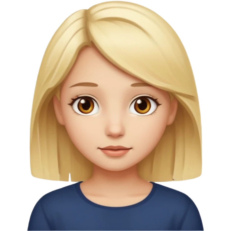 blonde girl brown eyes cute emoji