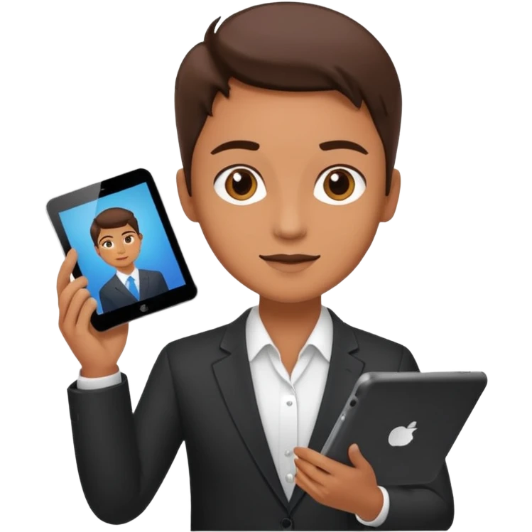 marketing agent with tablet, ideas, social media

 emoji