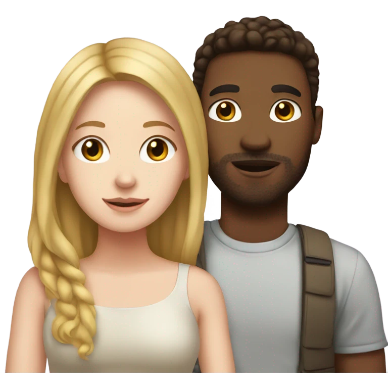 a white girl with her white boyfriend  emoji