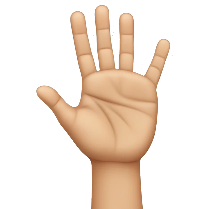 A hand with the thumb and ring finger touching and the following fingers: the index, middle and little finger raised emoji