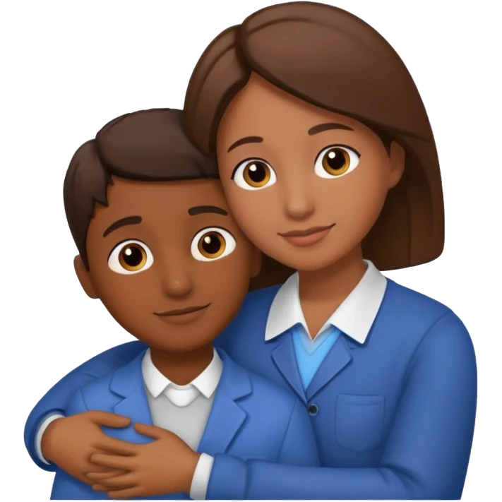 Bir öğrenci ve öğretmen sarılıyorlar emoji