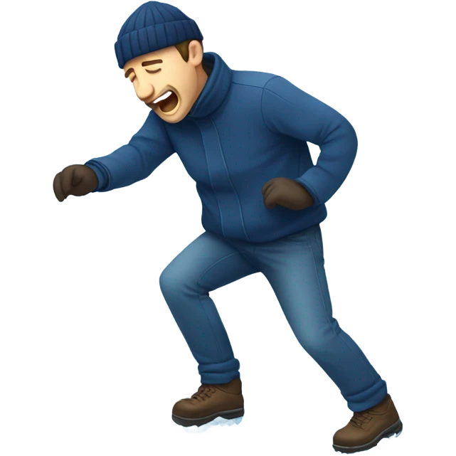 Man slipping on ice emoji