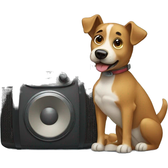 dog listening to the radio emoji