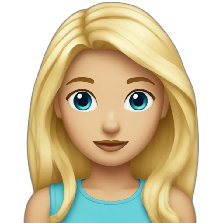 Fille blonde yeux bleus emoji