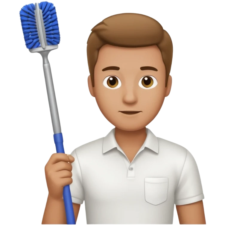 man holding toilet brush emoji