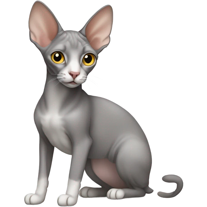 Grey Cornish Rex cat emoji