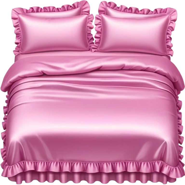 Girly pink satin bedding emoji