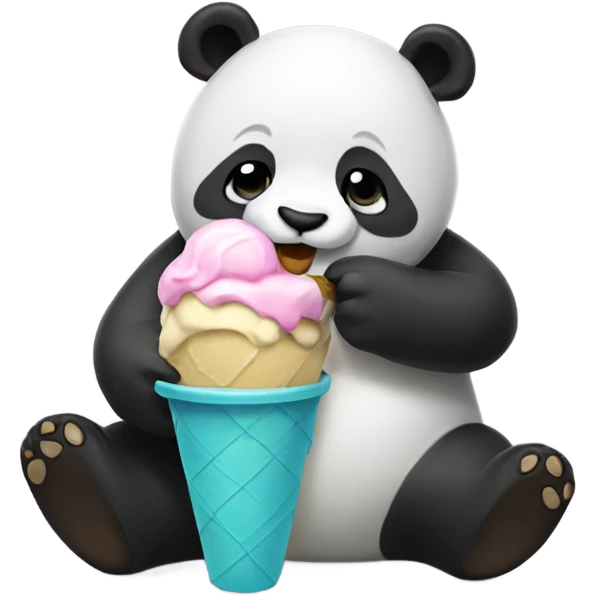 Panda eating ice cream emoji