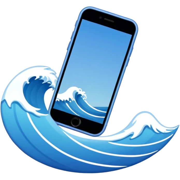 phone crossed by a calm wave line emoji