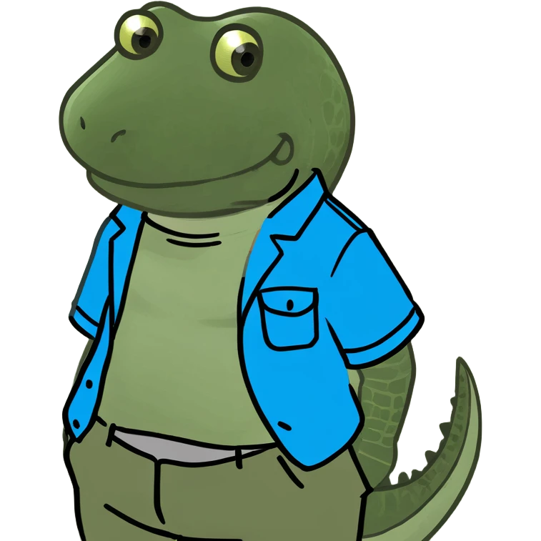 Alligator with baggy pants emoji