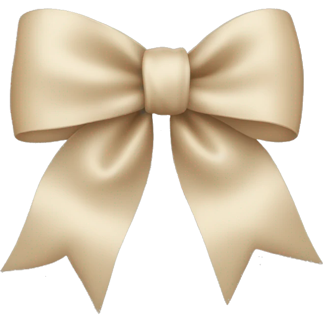 Beige Christmas bow emoji
