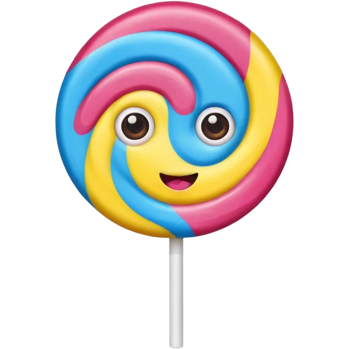 cute lollipop with eyes and mouth and personality emoji