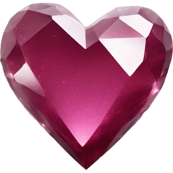 crystal heart with burgundy shimmer emoji