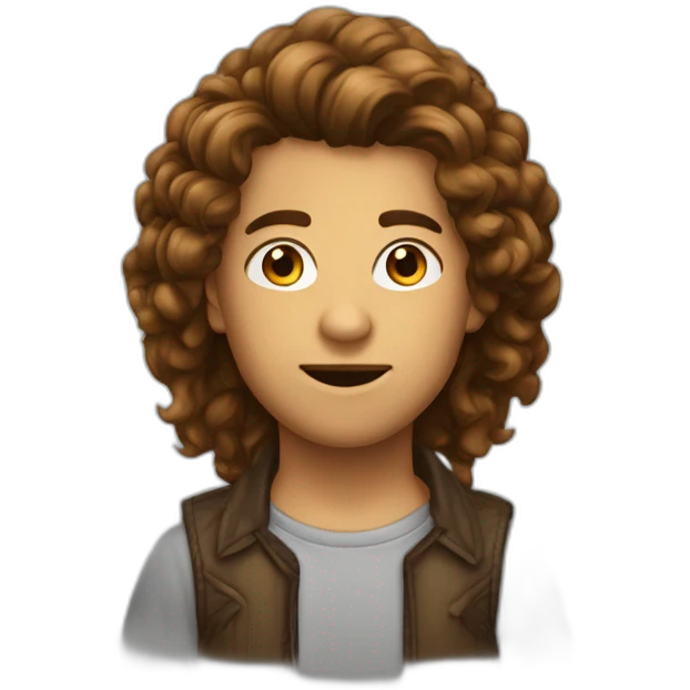 streameur garçon cheveux brun vers l'avant emoji