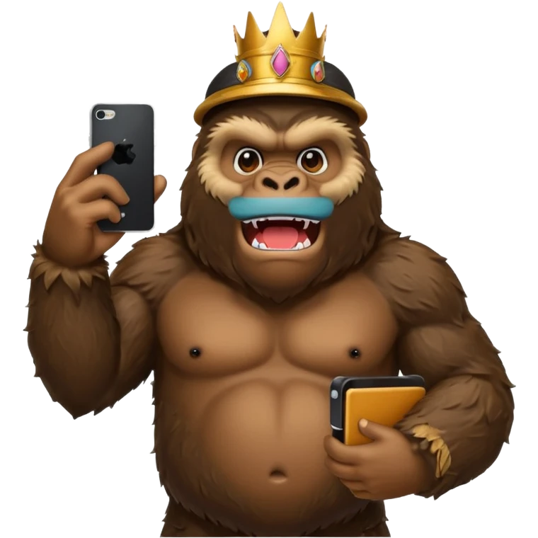 King Kong with a cell phone emojie emoji
