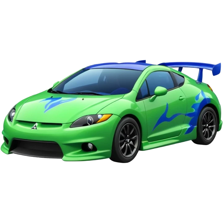 MITSUBISHI ECLIPSE Color green and Flames Color Blue emoji