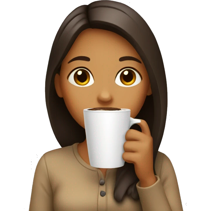 Girl drinking coffee emoji