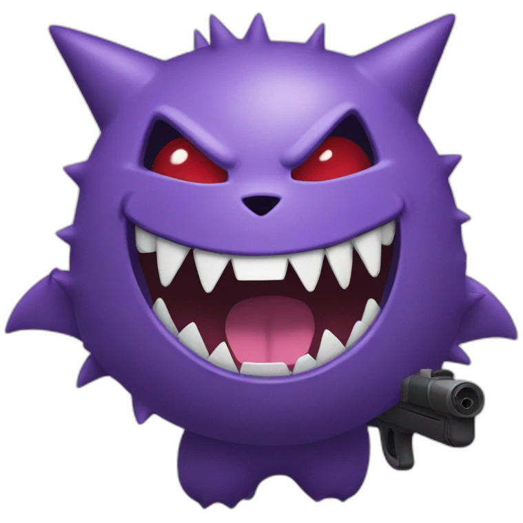 gengar laughing with a gun emoji