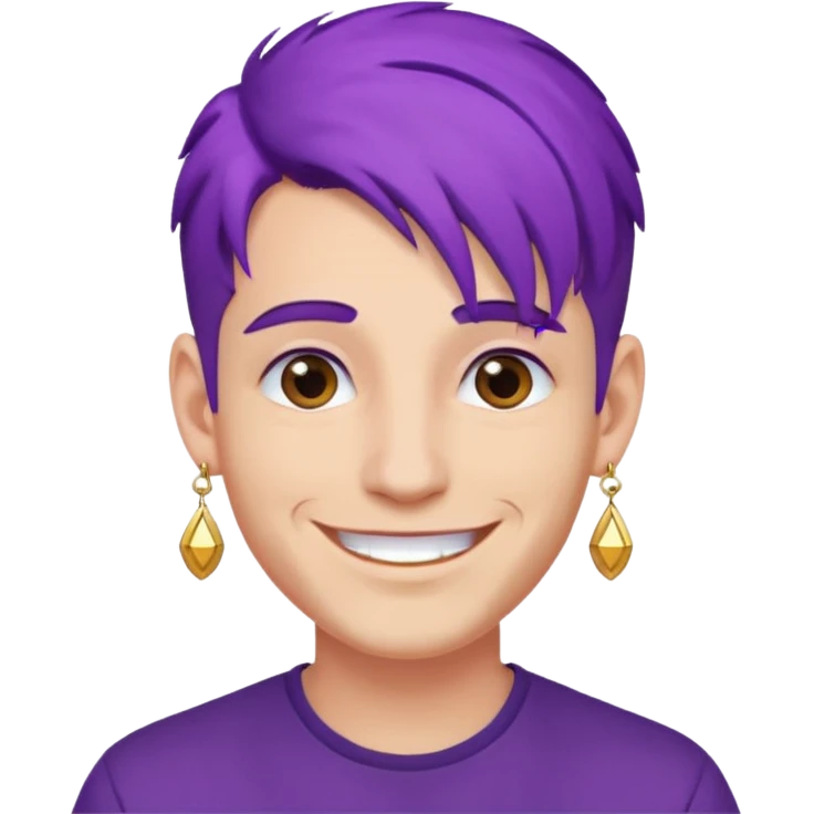 purple haired man with earrings emoji