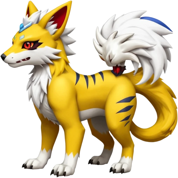 Zeraora-Renamon-Lombax-Weregarurumon-fusion-creature (full body emoji