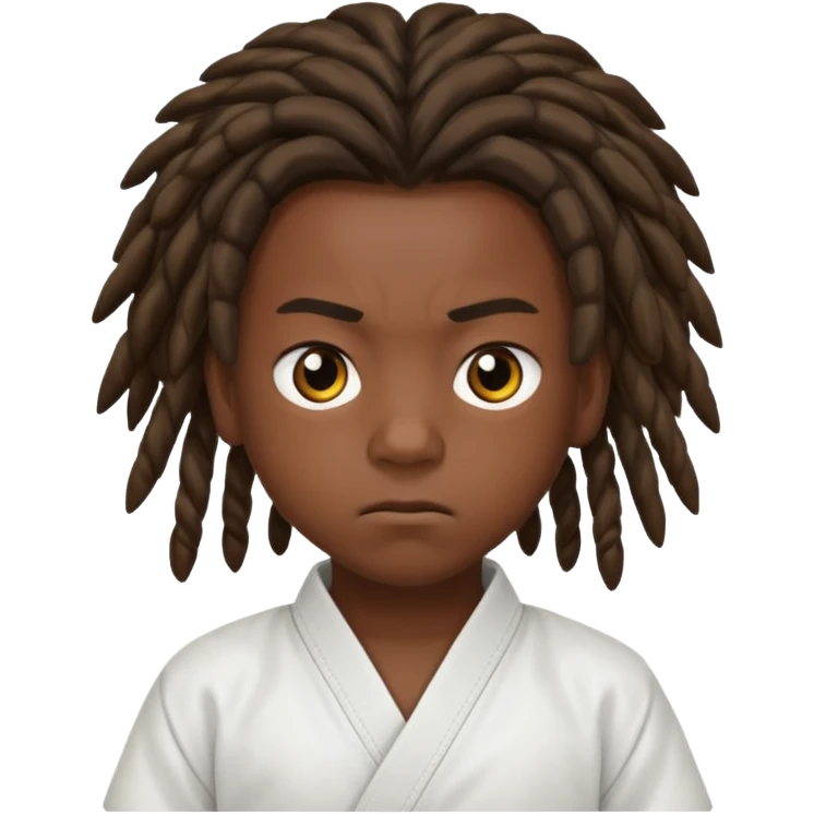 karate kids, dark skin, dreadlocks emoji